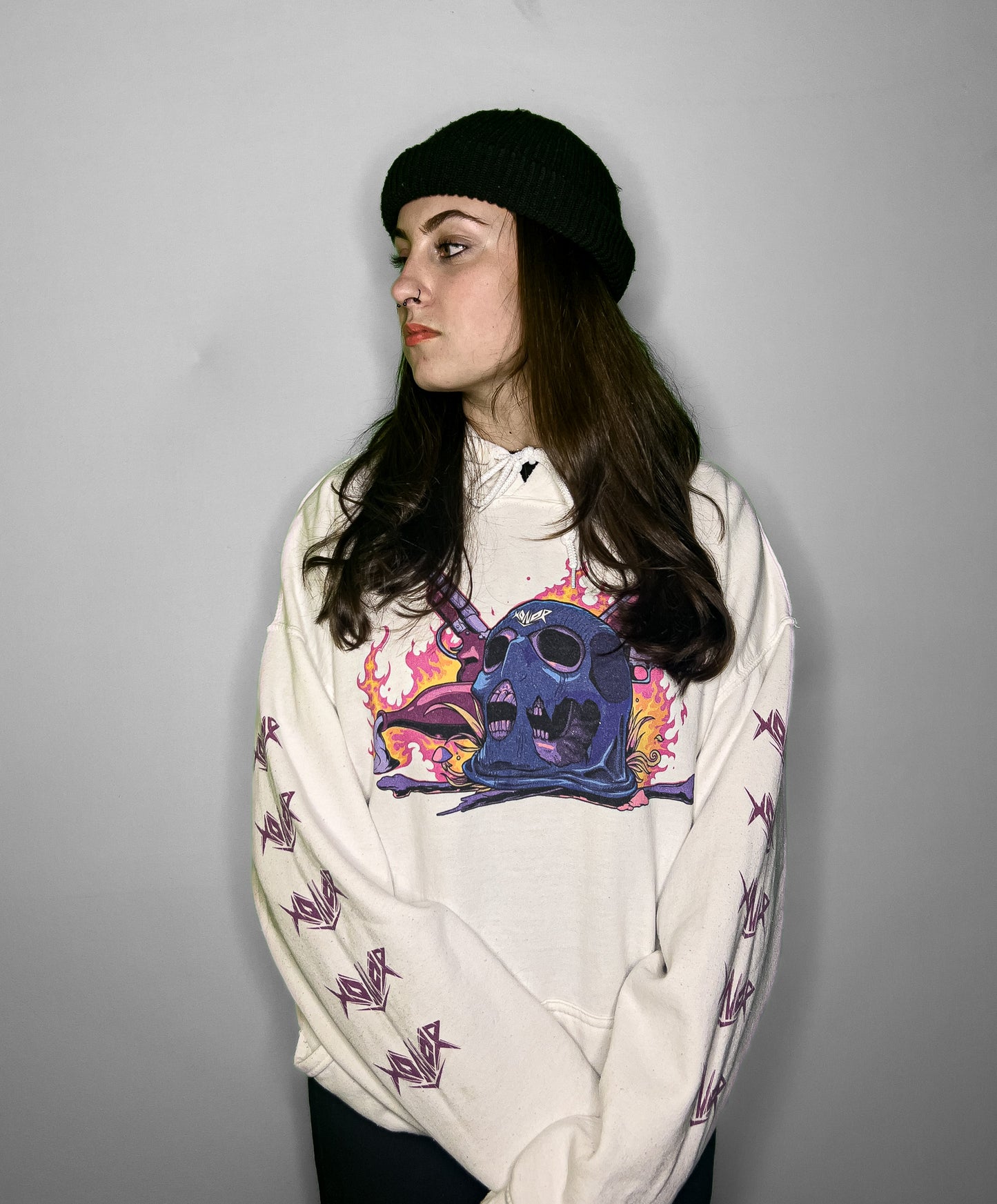 "All Hail the Genocide" Skull Mask Hoodie