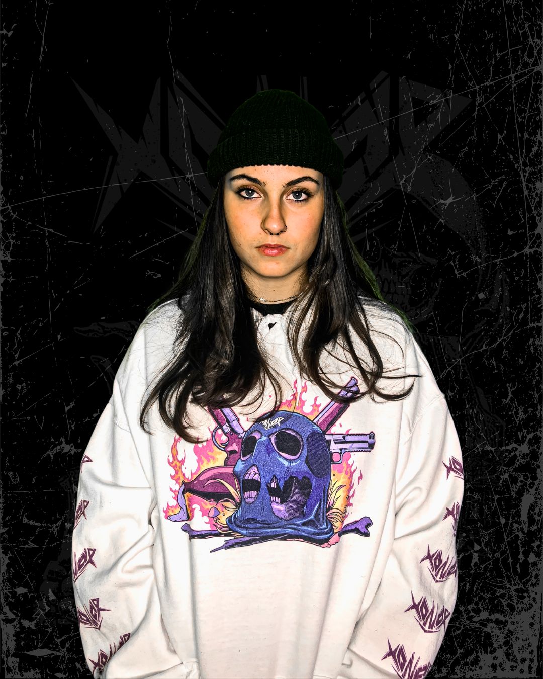 "All Hail the Genocide" Skull Mask Hoodie