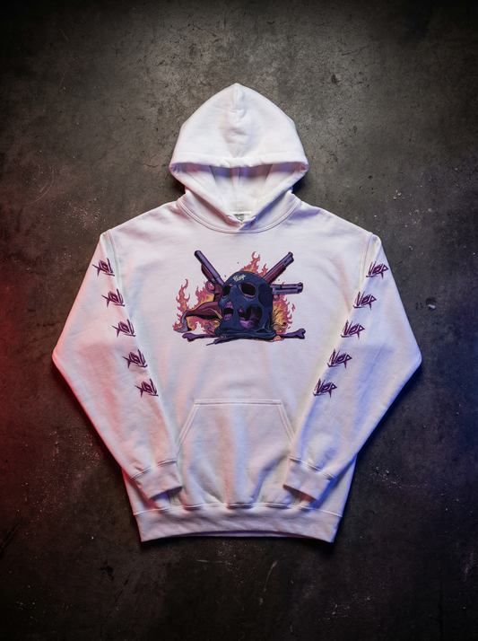 "All Hail the Genocide" Skull Mask Hoodie